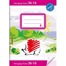 Füzet, tűzött, A5, hangjegy, 16 lap, ICO "Süni Sulikész", "36-16"