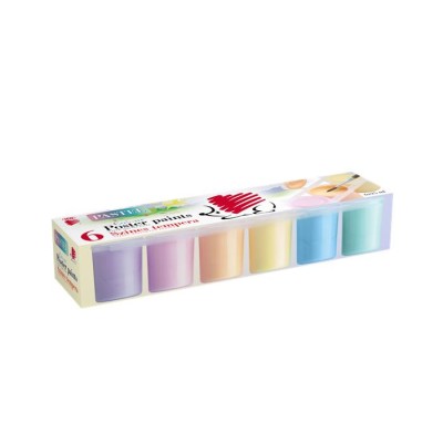 Tempera készlet, tégelyes, ICO "Süni", 6 különböző pasztell szín