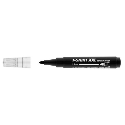 Textilmarker, 1-3 mm, kúpos, ICO "XXL T-Shirt", fekete