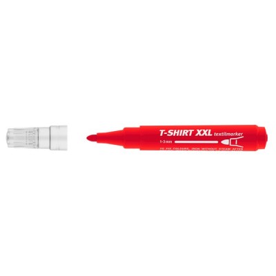 Textilmarker, 1-3 mm, kúpos, ICO "XXL T-Shirt", piros