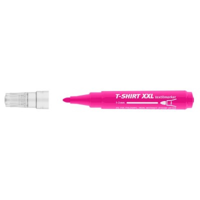 Textilmarker, 1-3 mm, kúpos, ICO "XXL T-Shirt", rózsaszín