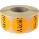 Etikett, 38 mm kör, "AKCIÓ" felirattal, 1000 etikett/tekercs, narancs