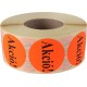 Etikett, 38 mm kör, "AKCIÓ" felirattal, 1000 etikett/tekercs, piros