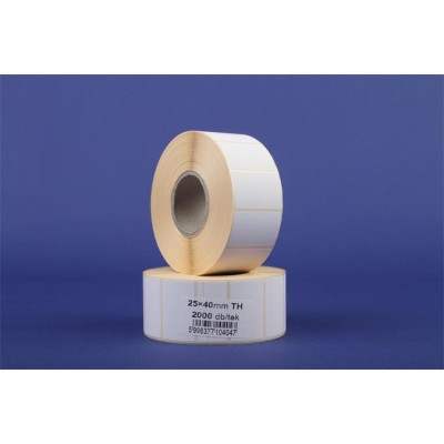 Etikett, thermo, 25x40 mm, 2000 etikett/tekercs