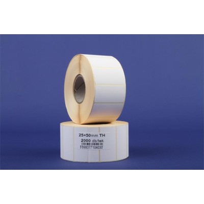 Etikett, thermo, 25x50 mm, 2000 etikett/tekercs