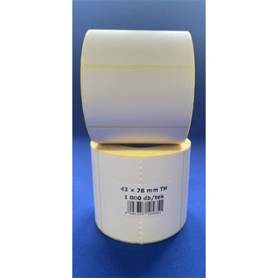 Etikett, thermo, 43x78 mm, 1000 etikett/tekercs, fehér