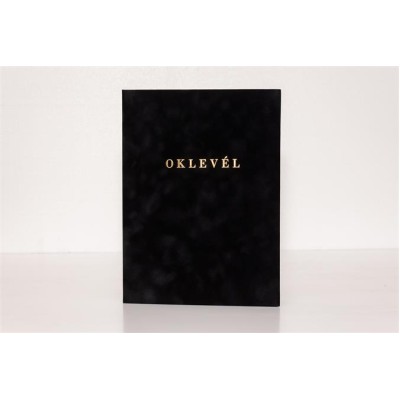 Oklevéltartó, A4, exkluzív, aranyozva, fekete