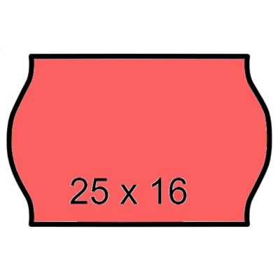Árazószalag, 25x16 mm, piros