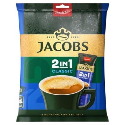 Instant kávé stick, 10x12,4 g, JACOBS "2in1"