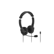 Fejhallgató, mikrofon, USB-C, KENSINGTON "Classic EQ", fekete