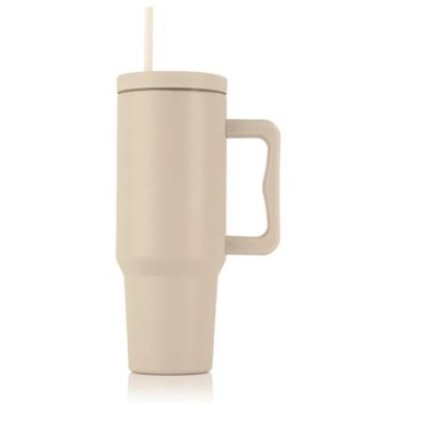 Termoszbögre, 1,2 l,  szívószállal, füllel, bézs