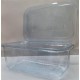 Ételtároló doboz, egybefedeles, újrahasznosított műanyag, szögletes, 1000 ml, 100 db, "Party", víztiszta