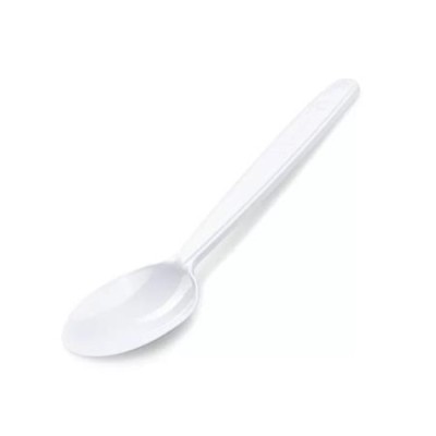 Evőkanál, műanyag, többször használatos, 18 cm, 50 db, fehér