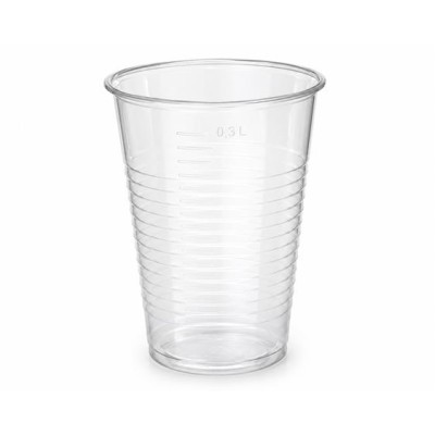 Műanyag pohár, 3 dl, 50 db, víztiszta