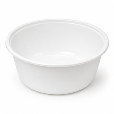 Műanyag leveses tányér, tetőzhető, 750 ml, 50 db, fehér