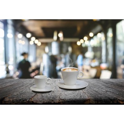 Kávéscsésze+alj, fehér, 22cl, 2db-os szett, "CoffeeTime"