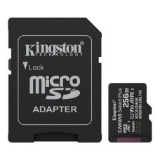 Memóriakártya, microSDXC, 256GB, C10/UHS-I/U1/V10/A1, Gen3, adapter, KINGSTON "Canvas Select Plus"