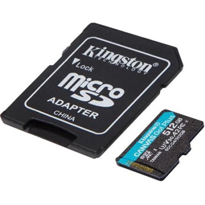 Memóriakártya, microSDXC, 512GB, C10/UHS-I/U3/V30/A2, Gen4, adapter, KINGSTON "Canvas Go! Plus" Memóriakártya, microSDXC, 512GB, C10/UHS-I/U3/V30/A2, Gen4, adapter, KINGSTON "Canvas Go! Plus"