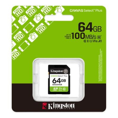 Memóriakártya, SDXC, 64GB, C10/UHS-I/U1/V10, Gen3, KINGSTON "Canvas Select Plus" Memóriakártya, SDXC, 64GB, C10/UHS-I/U1/V10, Gen3, KINGSTON "Canvas Select Plus"