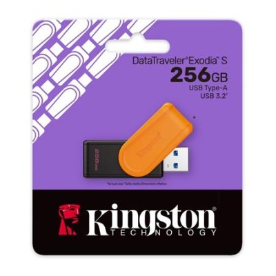 Pendrive, 256GB, USB 3.2 Gen1, KINGSTON "DataTraveler Exodia S", fekete-narancs