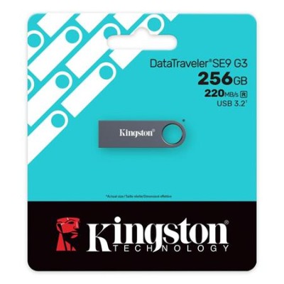 Pendrive, 256GB, USB 3.2 Gen1, KINGSTON "DataTraveler SE9 G3", fém ház