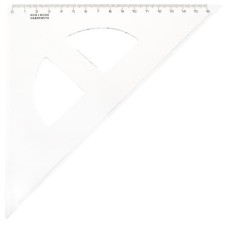 Háromszög vonalzó, műanyag, 45 °, 16 cm, KOH-I-NOOR