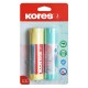 Ragasztóstift, pasztell színű tokban, 2x40 g, KORES, vegyes színek