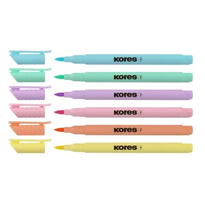 Ecsetirón készlet, KORES "Pastel Style", 6 pasztell szín