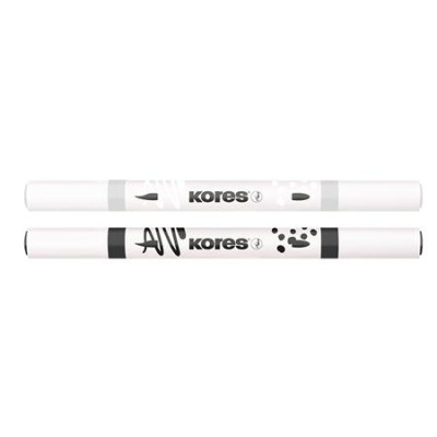 Dekormarker készlet, akril, 1-2 mm, kétvégű, KORES " K-Kreative", 2 különböző szín