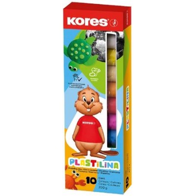 Gyurma, 200 g, 10 szín, KORES "Plastilina"