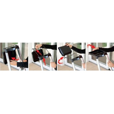 Állólétra, 4 lépcsőfokos, alumínium, Multigrip-system, KRAUSE "Secury"