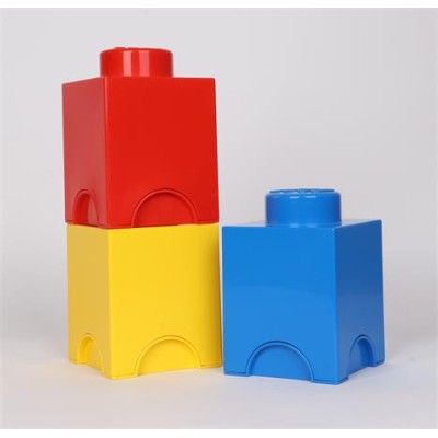 Tárolódoboz, szögletes, LEGO, sárga