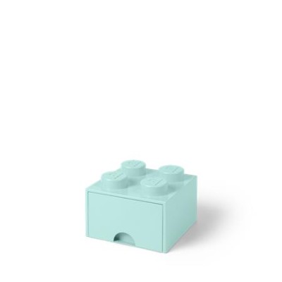 Tárolódoboz, fiókos, LEGO "Brick", vízkék