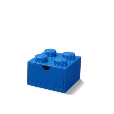Tárolódoboz íróasztalra, fiókos, LEGO "Brick 2x2", kék
