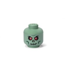 Tárolódoboz, fej, kicsi, LEGO, Green Skeleton