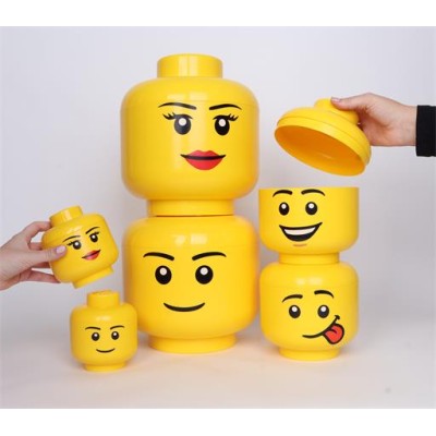 Tárolódoboz, fej, kicsi, LEGO, Silly