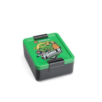 Uzsonnás doboz, LEGO "Ninjago", zöld-fekete-mintás