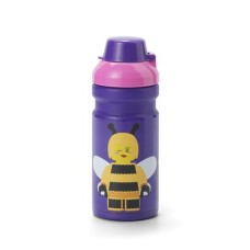 Kulacs, 390 ml, LEGO "Bee", lila-rózsaszín-mintás
