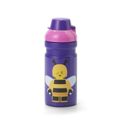 Kulacs, 390 ml, LEGO "Bee", lila-rózsaszín-mintás