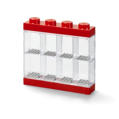 Gyűjtődoboz, minifiguráknak, 8 rekesz, LEGO, piros