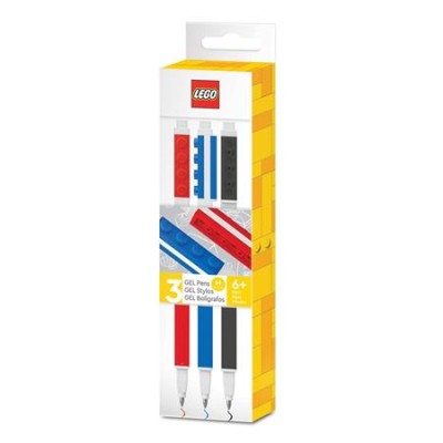 Zseléstoll készlet, 0,7 mm, kupakos, LEGO, 3 különböző szín
