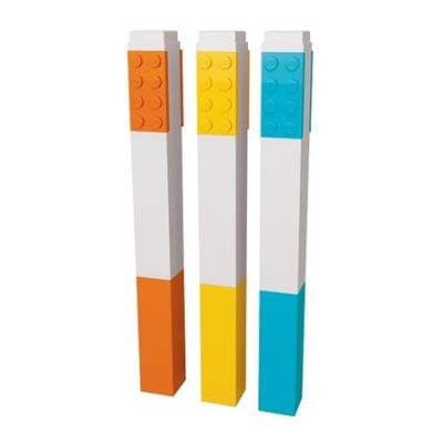 Szövegkiemelő készlet, kétvégű, LEGO, 3 különböző szín