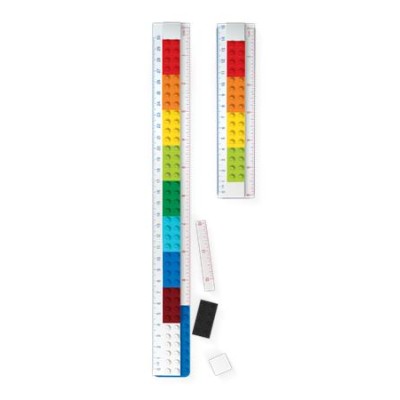 Vonalzókészlet, építhető, 2 darabos, mini figurával, LEGO