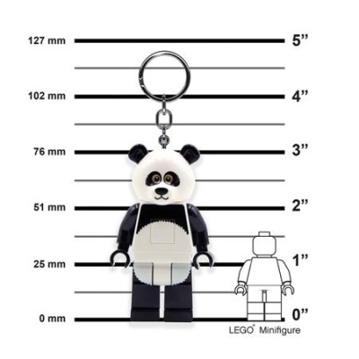 Kulcstartó, LED világítással, LEGO "Panda Guy"