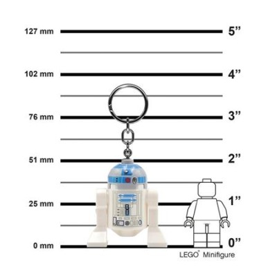 Kulcstartó, LED világítással, LEGO "Star Wars R2D2"