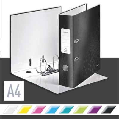 Iratrendező, 80 mm, A4, karton, LEITZ "180 Wow", fekete Iratrendező, 80 mm, A4, karton, LEITZ "180 Wow", fekete