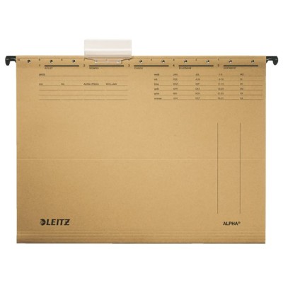 Függőmappa, karton, A4, LEITZ "Alpha Standard", natúr