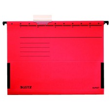 Függőmappa, oldalvédelemmel, karton, A4, LEITZ "Alpha", piros