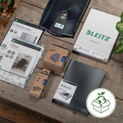 Genotherm, felül és belső oldalon nyitott, lefűzhető, A4, PP, 140 mikron, narancsos felület, LEITZ "Recycle"