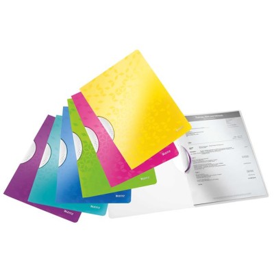 Gyorsfűző, klipes, PP, A4, LEITZ "Wow ColorClip", zöld